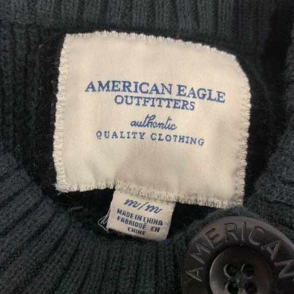 American Eagle Outfitters Womens Dark Gray Knit Button-Up Cardigan Sweater M - Picture 3 of 7